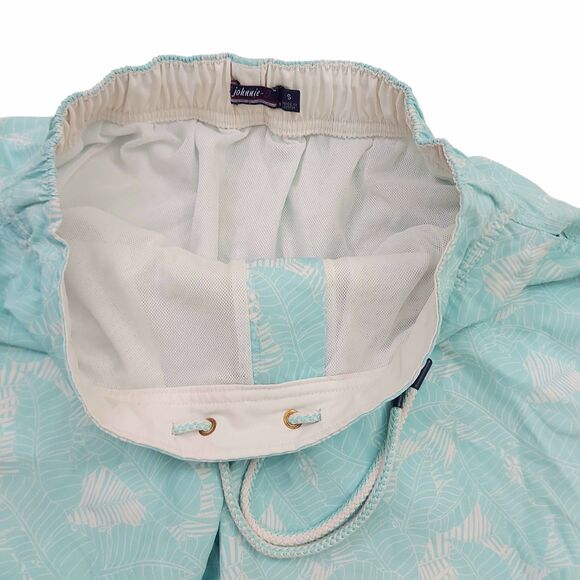 Johnnie-O Swimming Shorts Mens Small Aqua Mesh Lined Pockets Beach Pool Travel - Picture 4 of 12